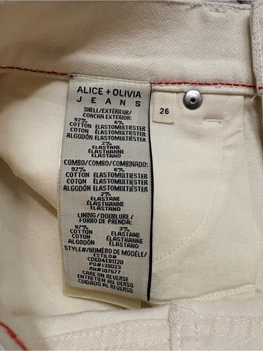 NWT Alice + Olivia Beautiful High Rise Bell Embroidered Flare Jeans 26 - Picture 7 of 11
